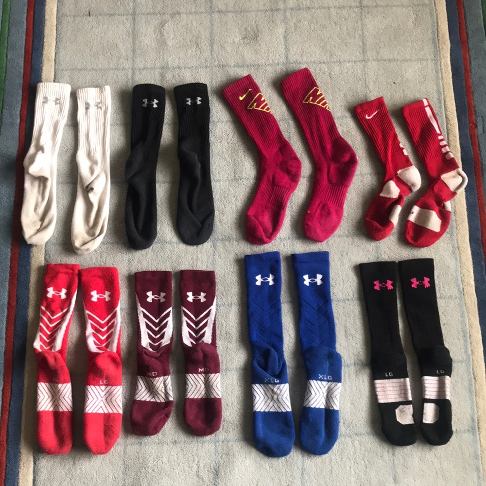 Mens UA/ NIKE athletic socks